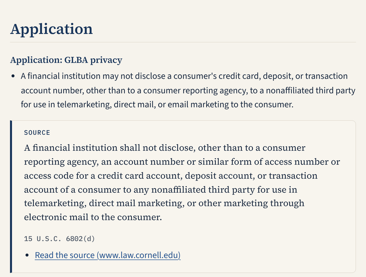 The study guide for the Insurance Regulation section: a key point with the quoted source, its citation and a link.